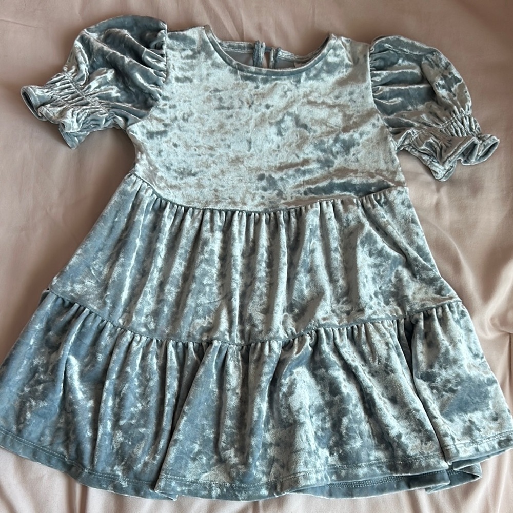 GAP Velvet Kids Dress in Light Blue